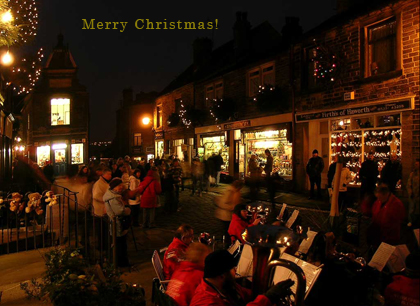 Christmas Carols at night in Haworth