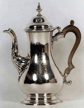 18th century silver coffe pot