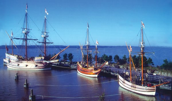 Ships anchored at Jamestown