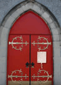 Magna Carta posted on red church doors