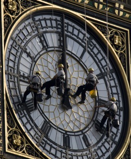 Big Ben being cleaned