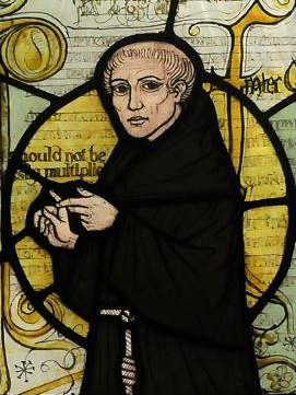 Stained glass window showing William