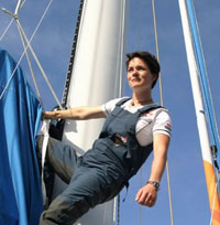 MacArthur on board ship